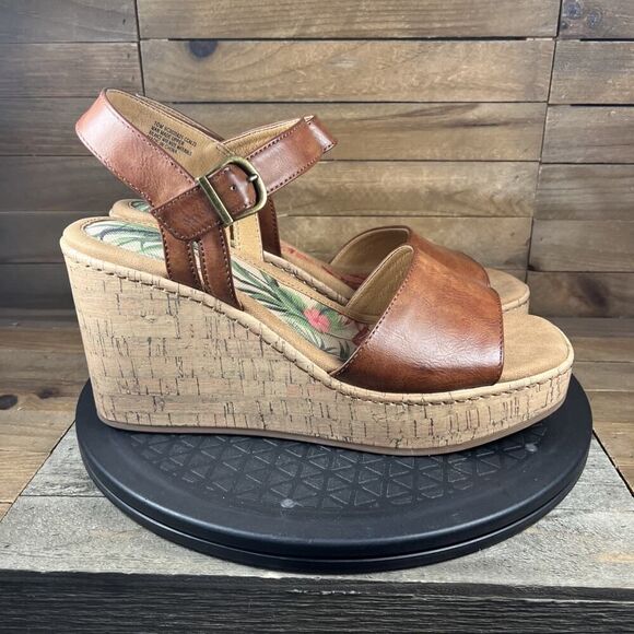 BOC Corrie Women's Size 10M Platform Wedge Brown Open Toe Buckle Sandals - Picture 1 of 10